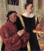 FOUQUET, Jean Estienne Chevalier with St Stephen dfhj oil on canvas